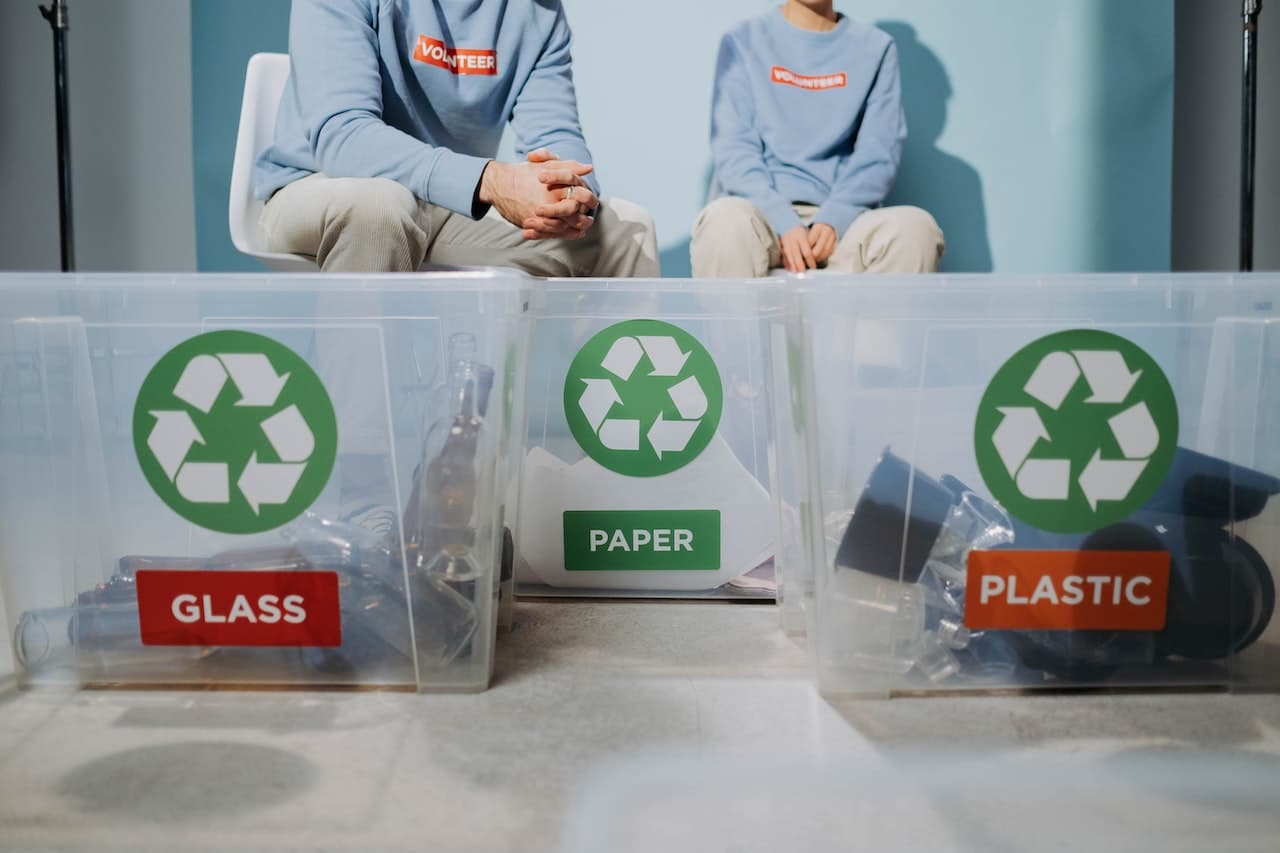People recycling after they got the answer to the question of can packing material be recycled in San Francisco