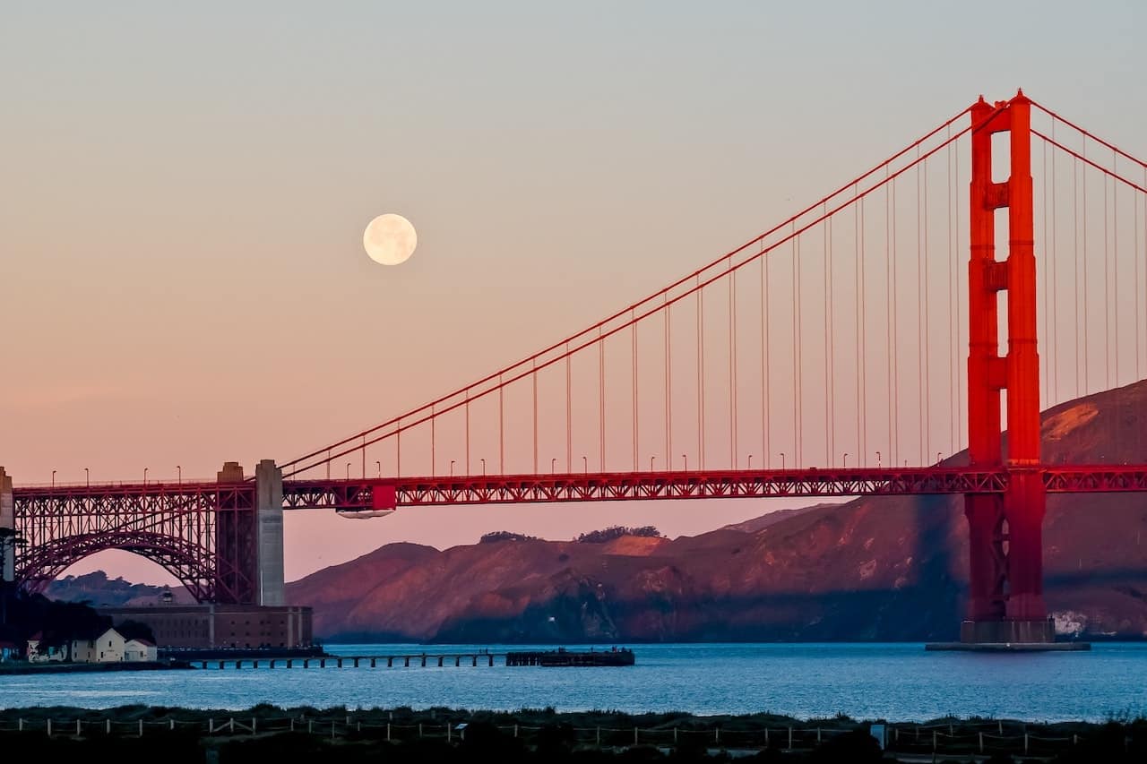 The Golden Gate bridge