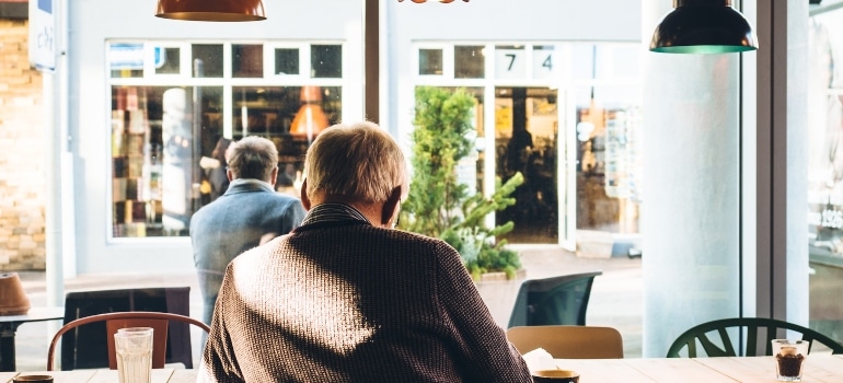 Picture of a seated senior person 